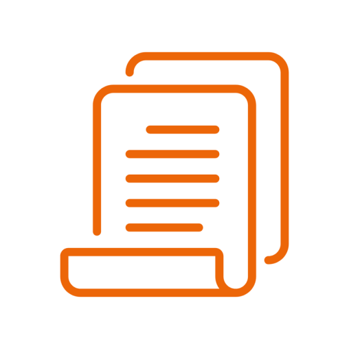 files in orange outline 