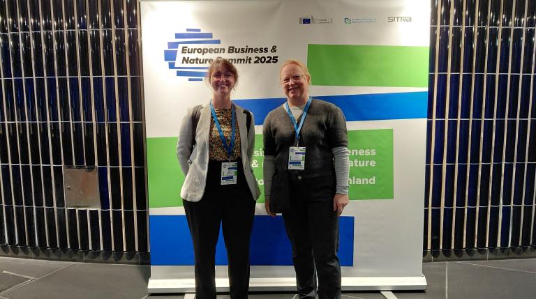 Suzon Bedu, Biotope, and Erika Winquist, Luke, representing CircHive in EBNS 2025.