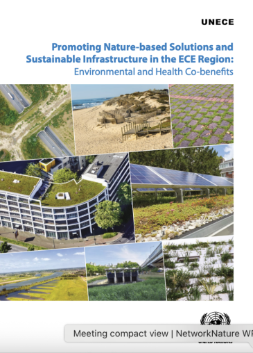 Promoting Nature-based Solutions and Sustainable Infrastructure in the ECE region: Environmental and Health Co-benefits report cover 